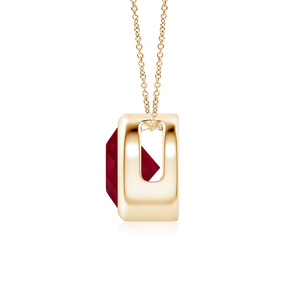 7mm AA Bezel-Set Round Ruby Solitaire Pendant in Yellow Gold side 199