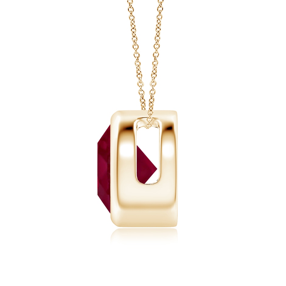 8mm A Bezel-Set Round Ruby Solitaire Pendant in Yellow Gold side 199