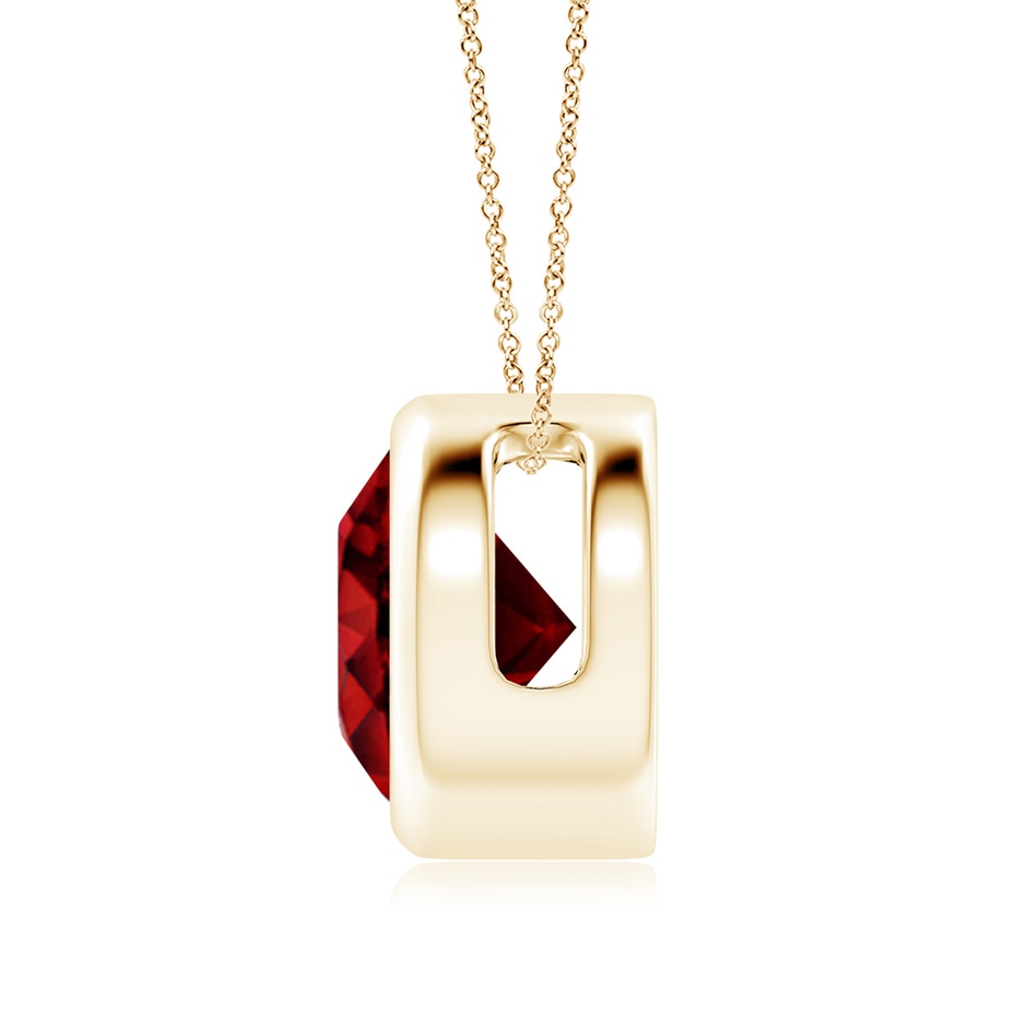 9mm AAAA Bezel-Set Round Ruby Solitaire Pendant in Yellow Gold side 199