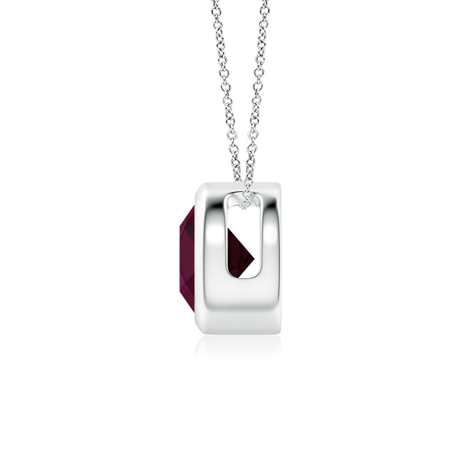 6mm A Bezel-Set Round Rhodolite Solitaire Pendant in White Gold side 199