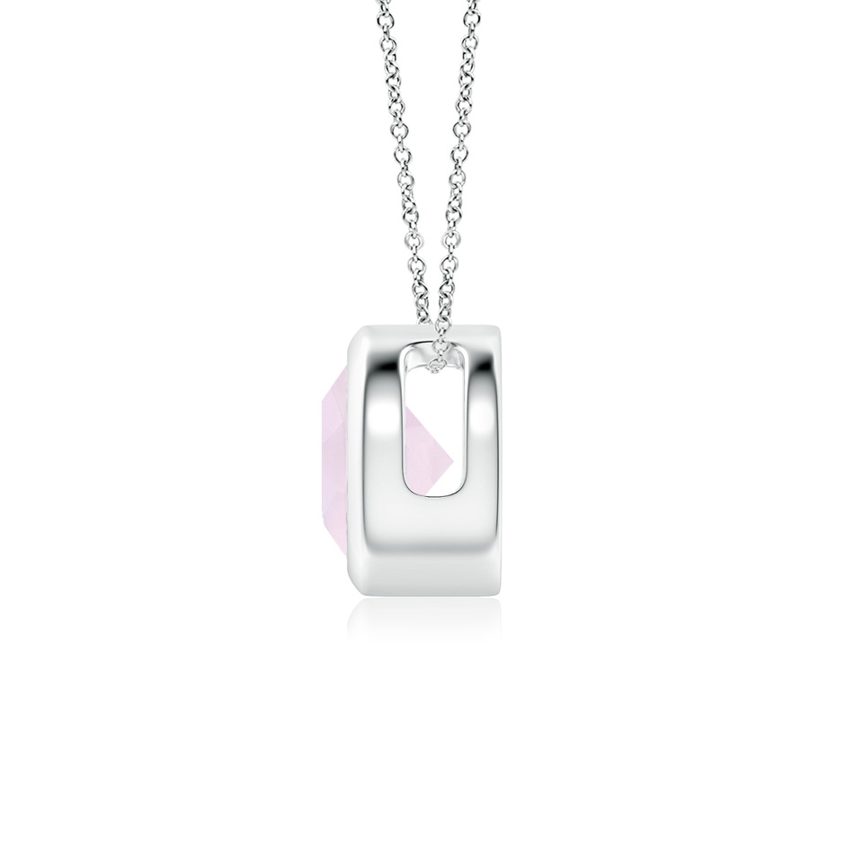 6mm A Bezel-Set Round Rose Quartz Solitaire Pendant in P950 Platinum side 199