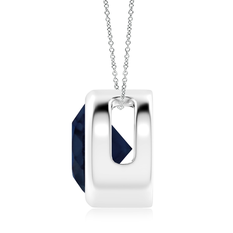 10mm A Bezel-Set Round Blue Sapphire Solitaire Pendant in P950 Platinum side 199