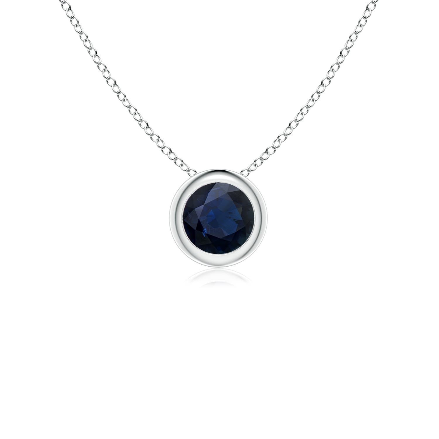 A - Blue Sapphire / 0.33 CT / 14 KT White Gold