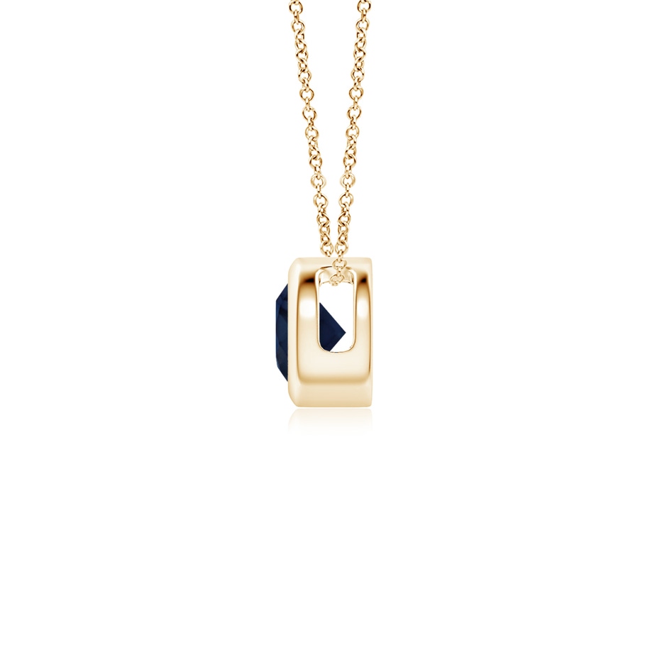 4mm A Bezel-Set Round Blue Sapphire Solitaire Pendant in Yellow Gold side 199
