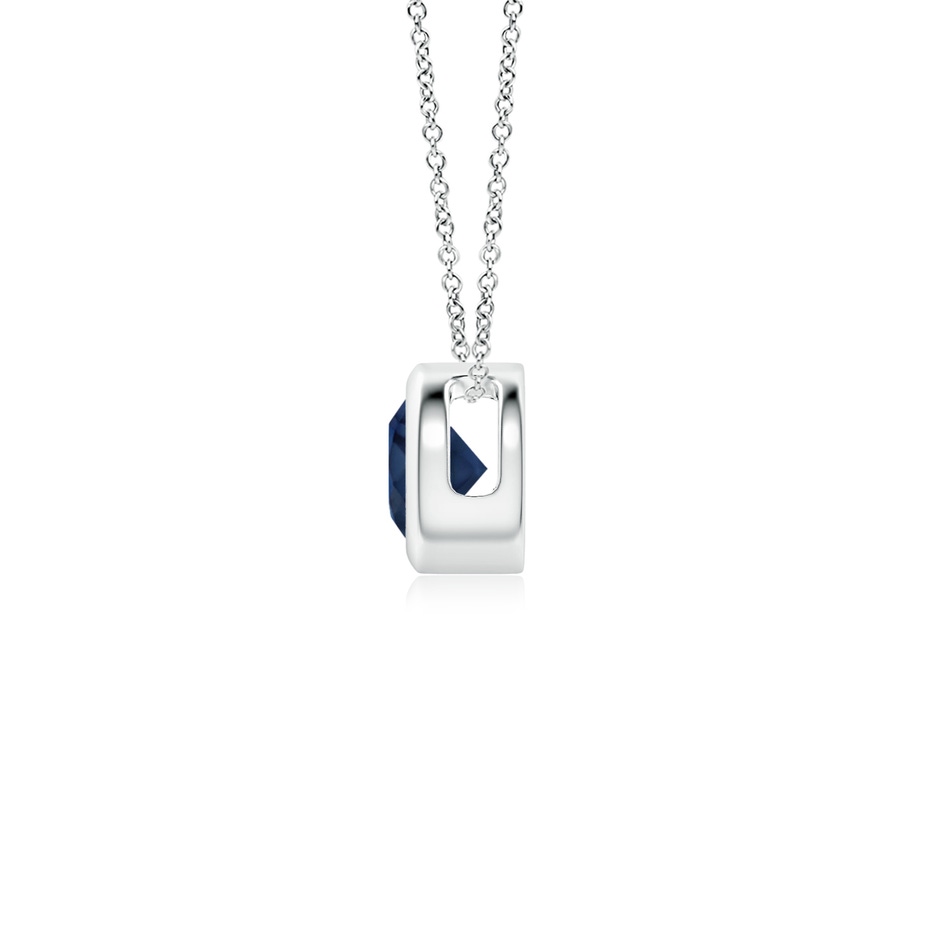 4mm AA Bezel-Set Round Blue Sapphire Solitaire Pendant in P950 Platinum side 199