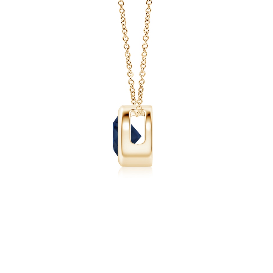 4mm AA Bezel-Set Round Blue Sapphire Solitaire Pendant in Yellow Gold side 199