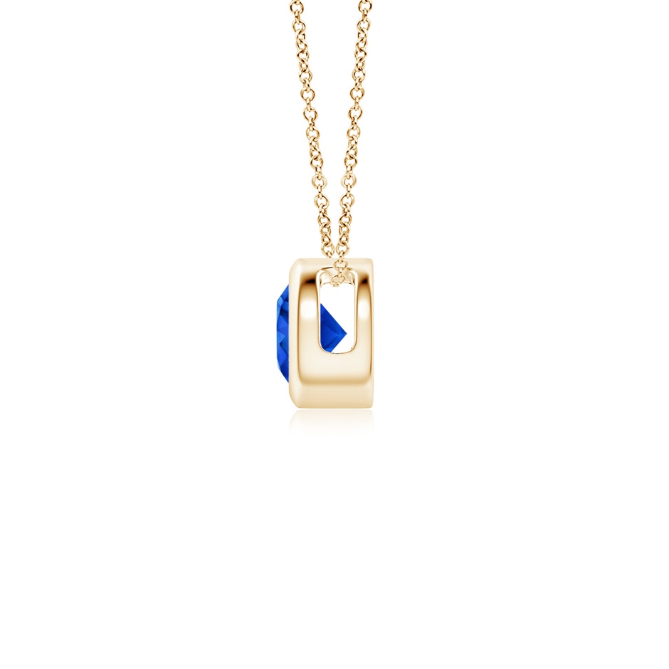 4mm AAAA Bezel-Set Round Blue Sapphire Solitaire Pendant in Yellow Gold side 199