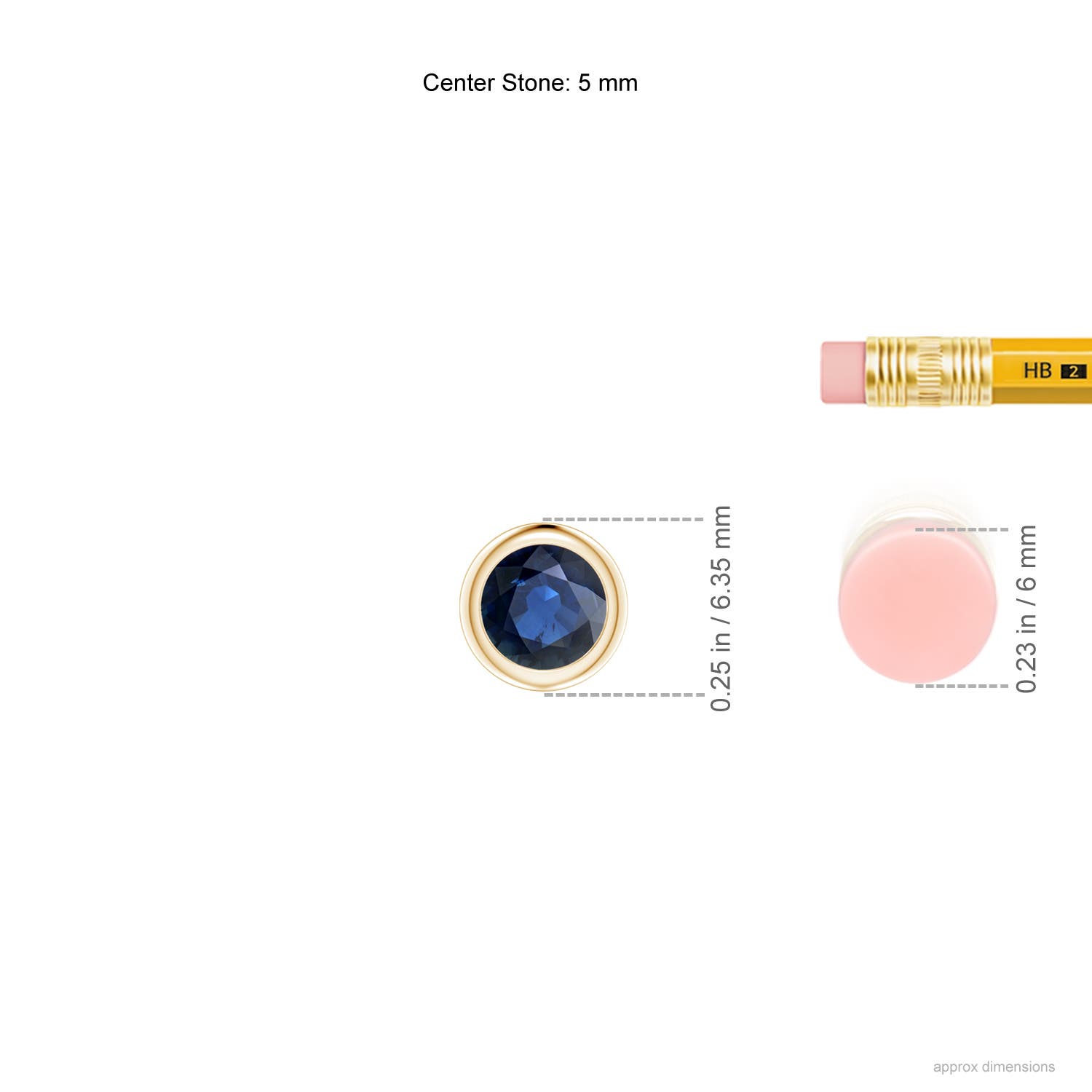 AA - Blue Sapphire / 0.6 CT / 14 KT Yellow Gold