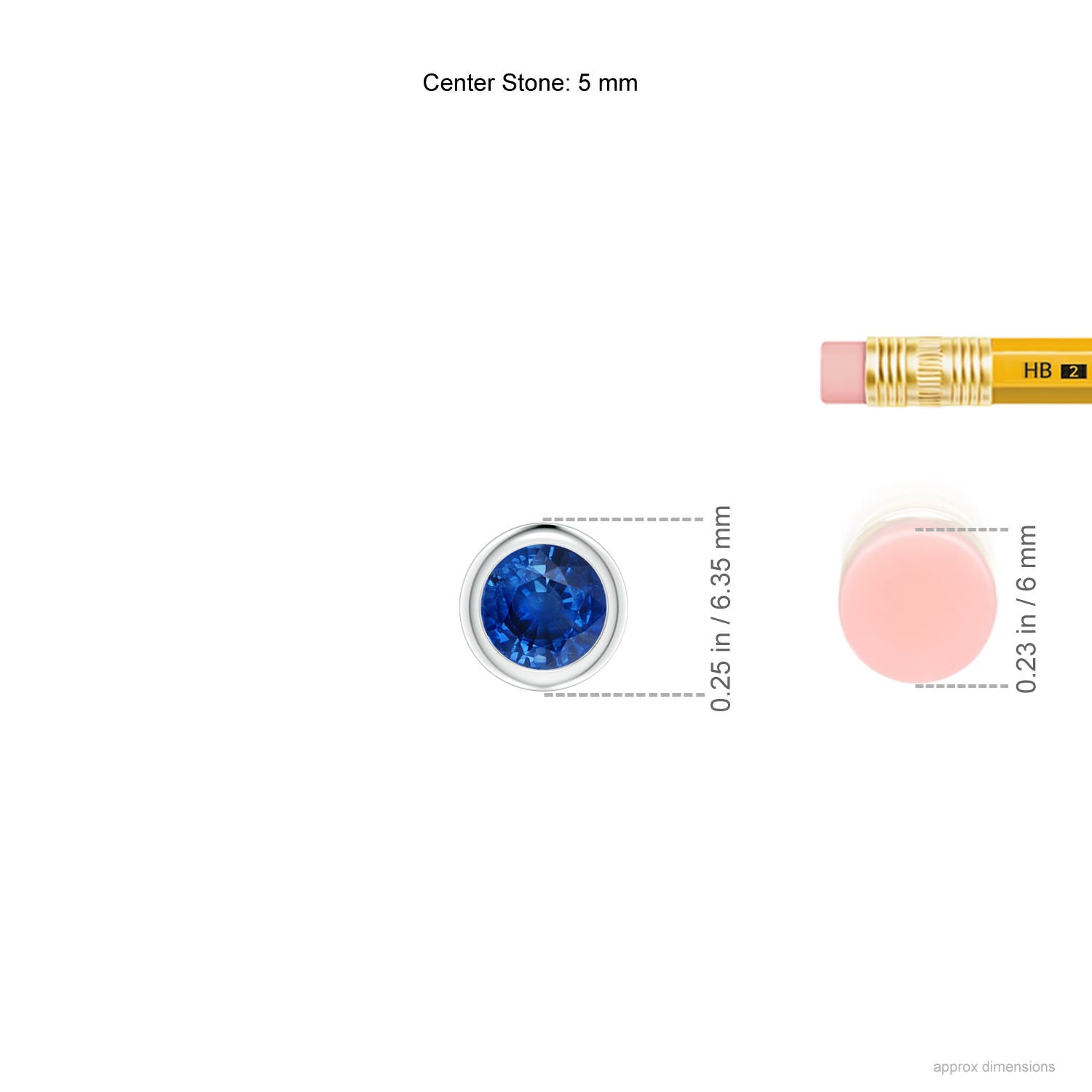 AAA - Blue Sapphire / 0.6 CT / 14 KT White Gold