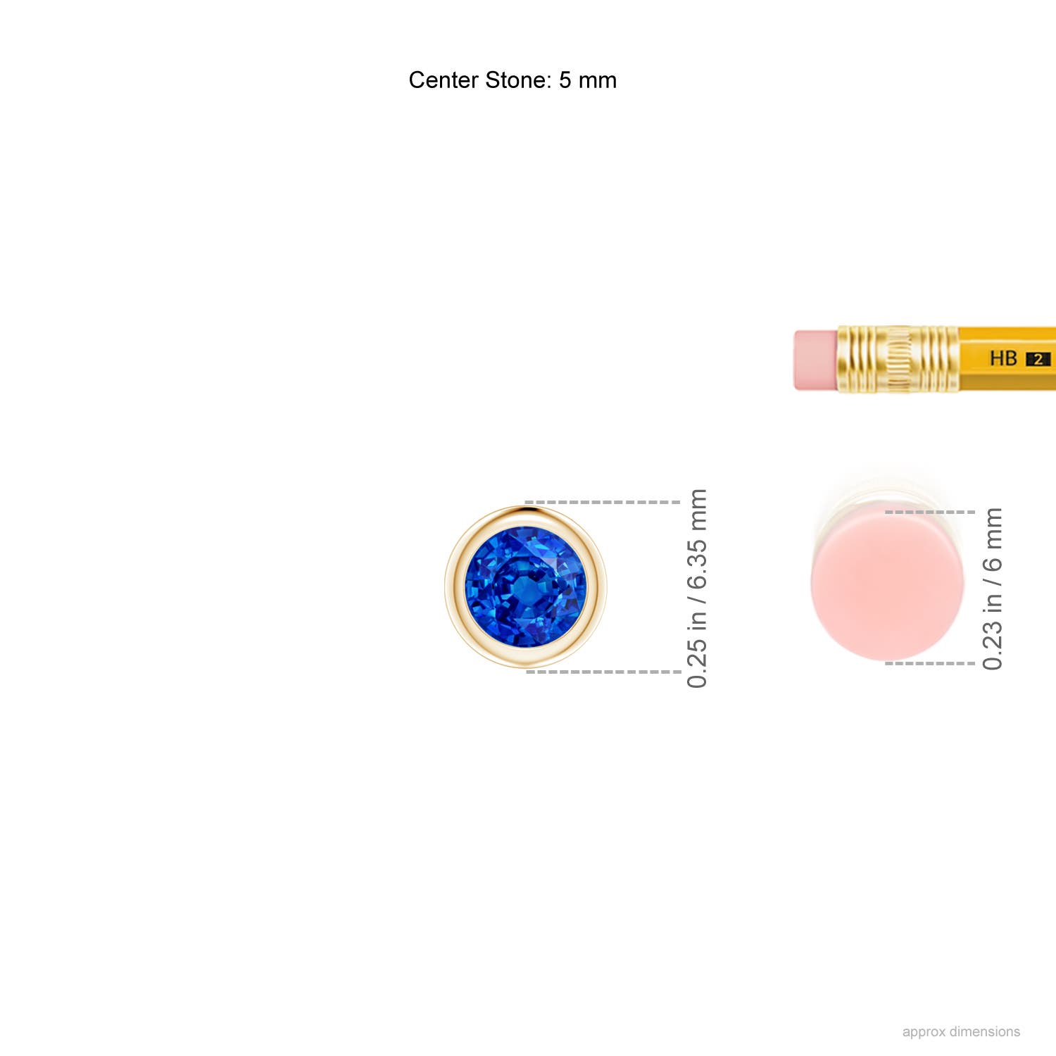 AAAA - Blue Sapphire / 0.6 CT / 14 KT Yellow Gold