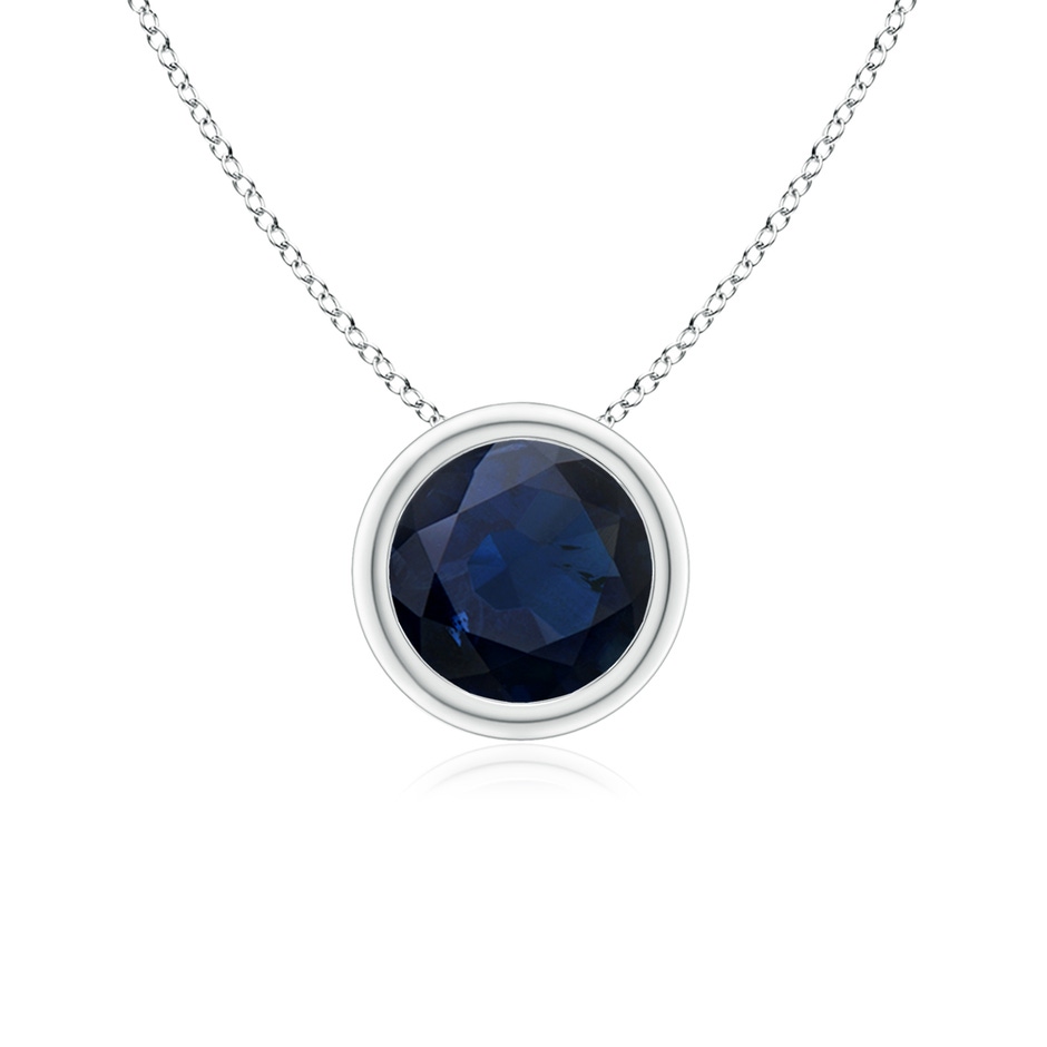 6mm A Bezel-Set Round Blue Sapphire Solitaire Pendant in P950 Platinum 