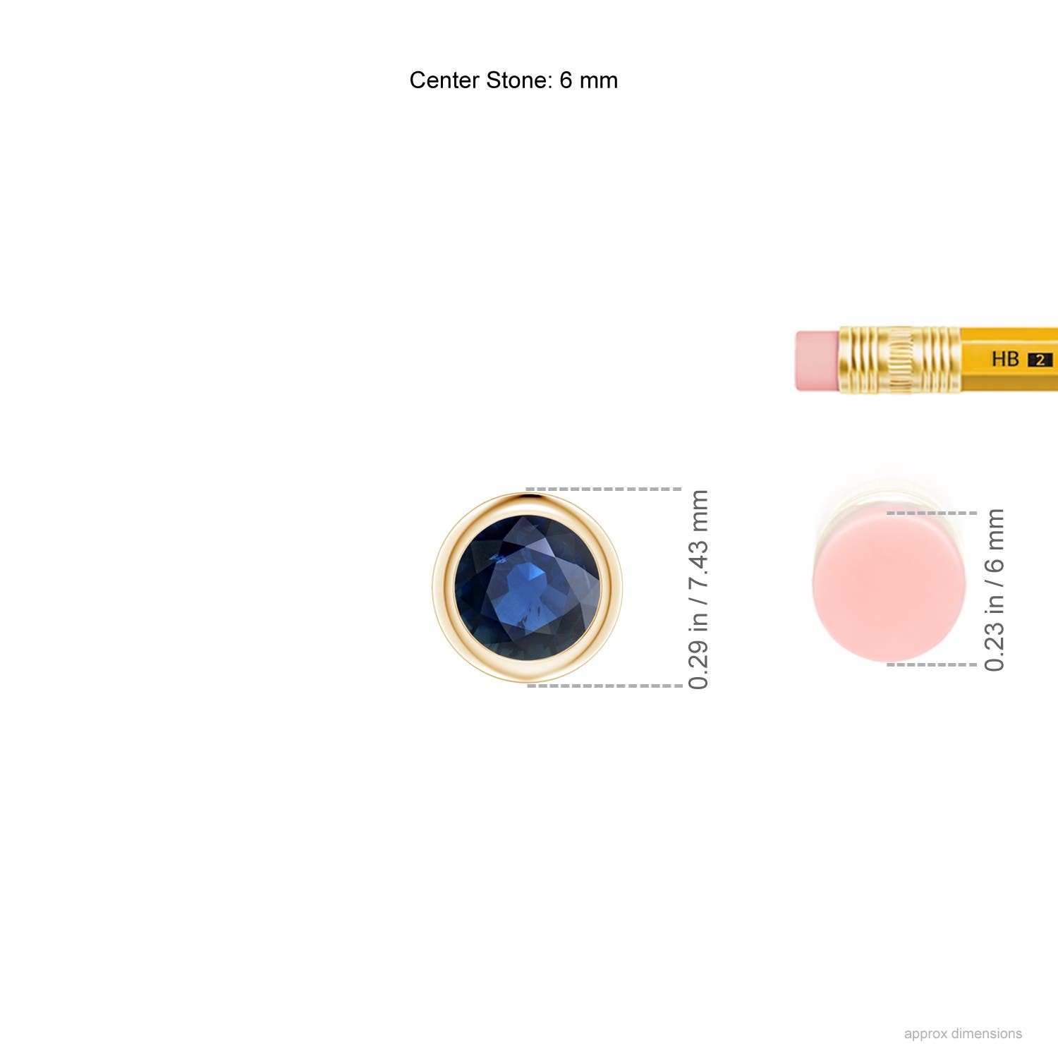 AA - Blue Sapphire / 1 CT / 14 KT Yellow Gold