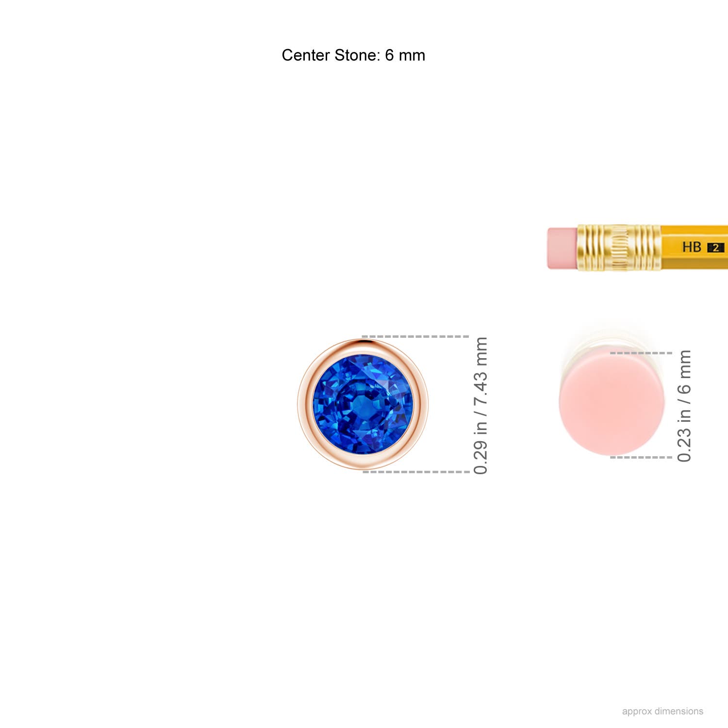 AAAA - Blue Sapphire / 1 CT / 14 KT Rose Gold