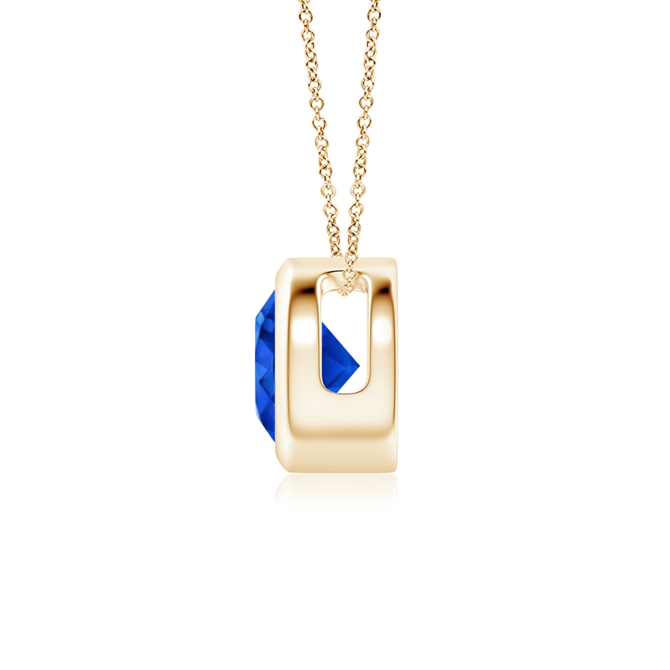 6mm AAAA Bezel-Set Round Blue Sapphire Solitaire Pendant in Yellow Gold side 199