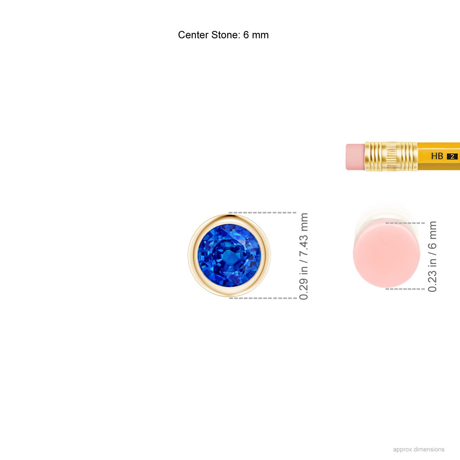 AAAA - Blue Sapphire / 1 CT / 14 KT Yellow Gold