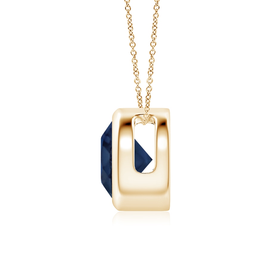 7mm AA Bezel-Set Round Blue Sapphire Solitaire Pendant in Yellow Gold side 199