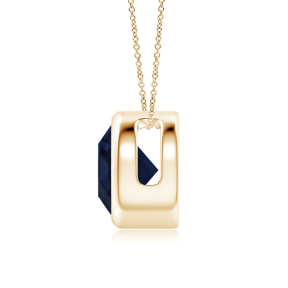 8mm A Bezel-Set Round Blue Sapphire Solitaire Pendant in 18K Yellow Gold side 199