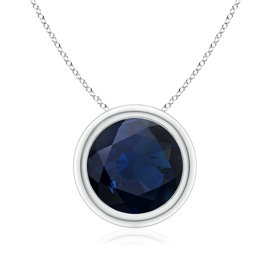 9mm A Bezel-Set Round Blue Sapphire Solitaire Pendant in P950 Platinum 