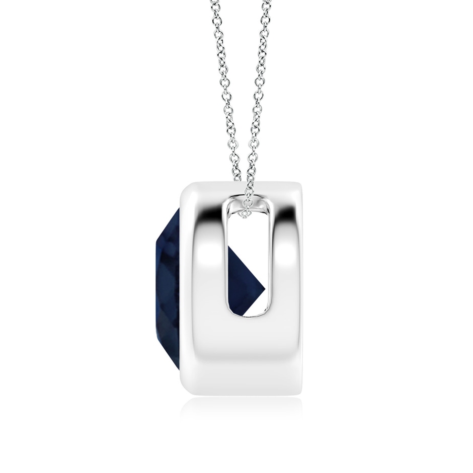 9mm A Bezel-Set Round Blue Sapphire Solitaire Pendant in P950 Platinum side 199