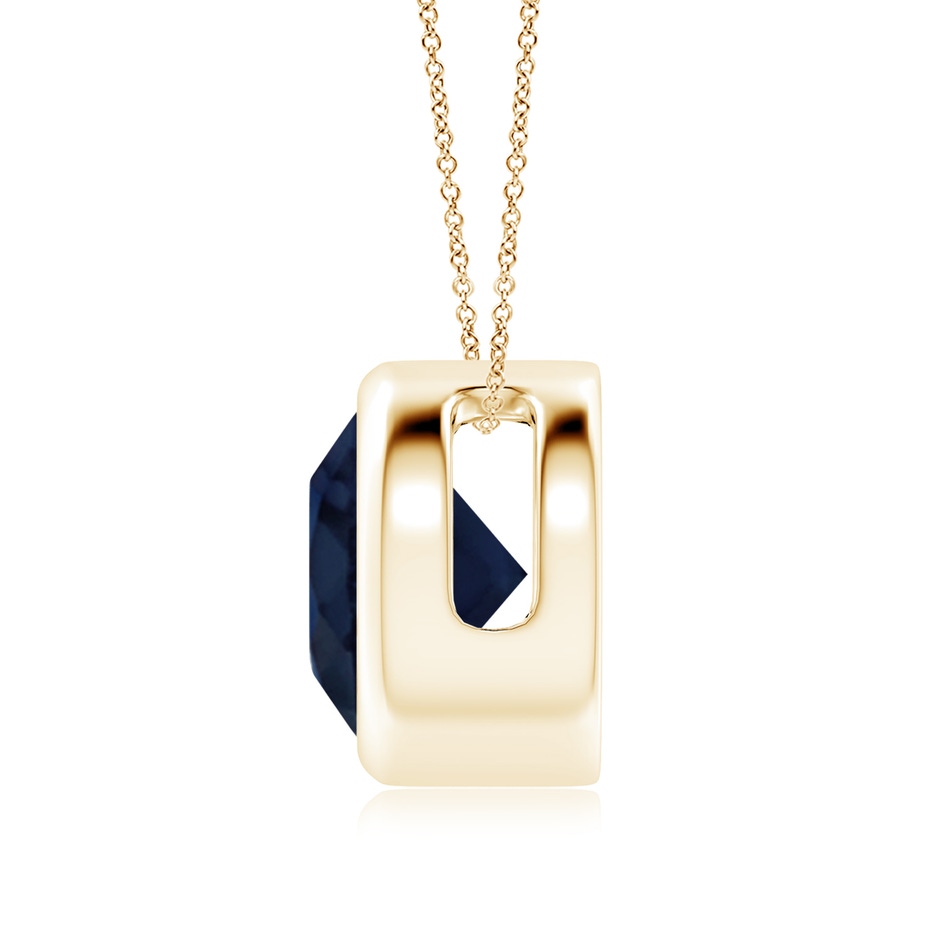 9mm A Bezel-Set Round Blue Sapphire Solitaire Pendant in Yellow Gold side 199