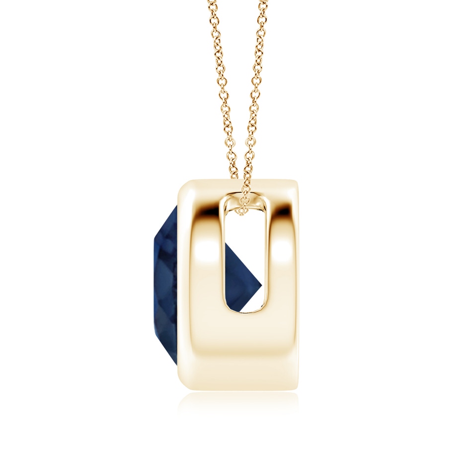 9mm AA Bezel-Set Round Blue Sapphire Solitaire Pendant in Yellow Gold side 199