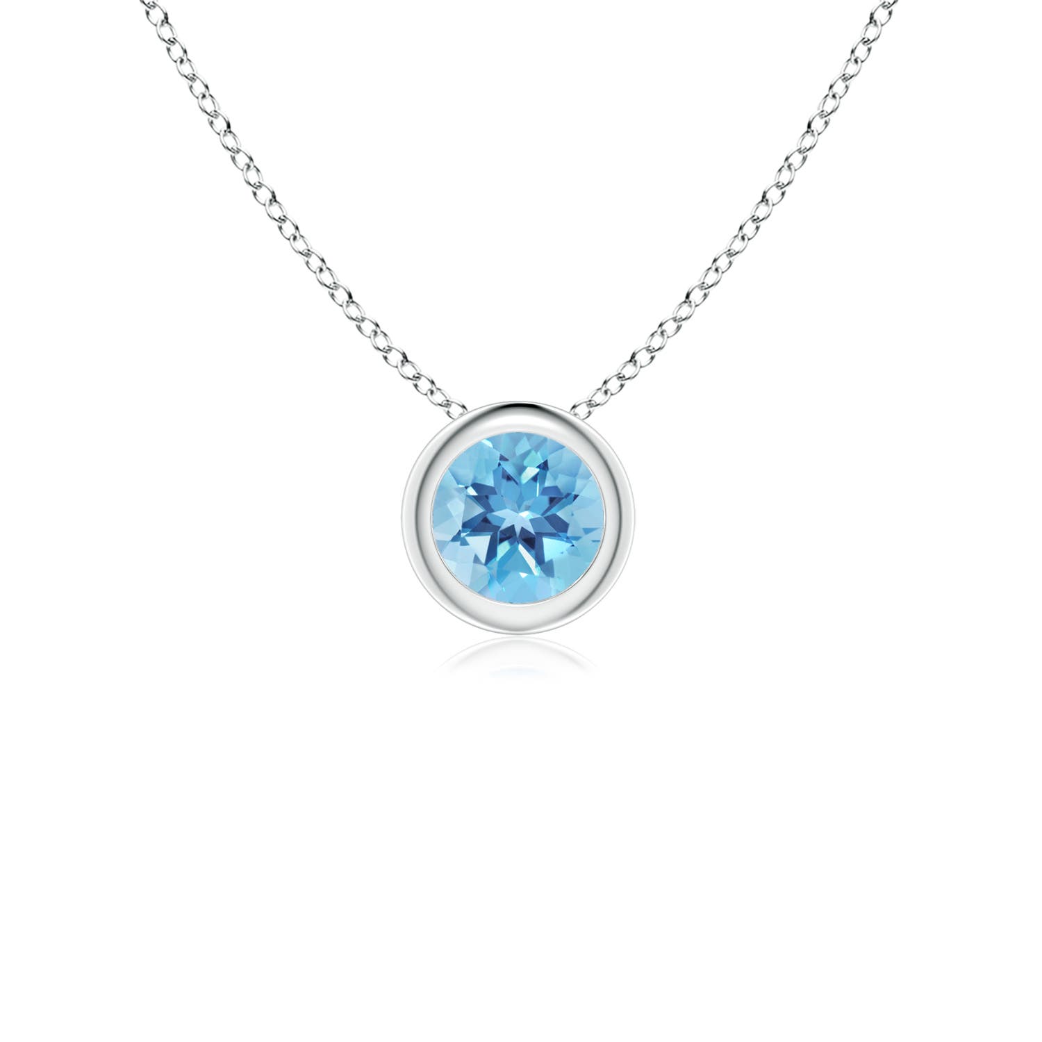 A - Swiss Blue Topaz / 0.32 CT / 14 KT White Gold