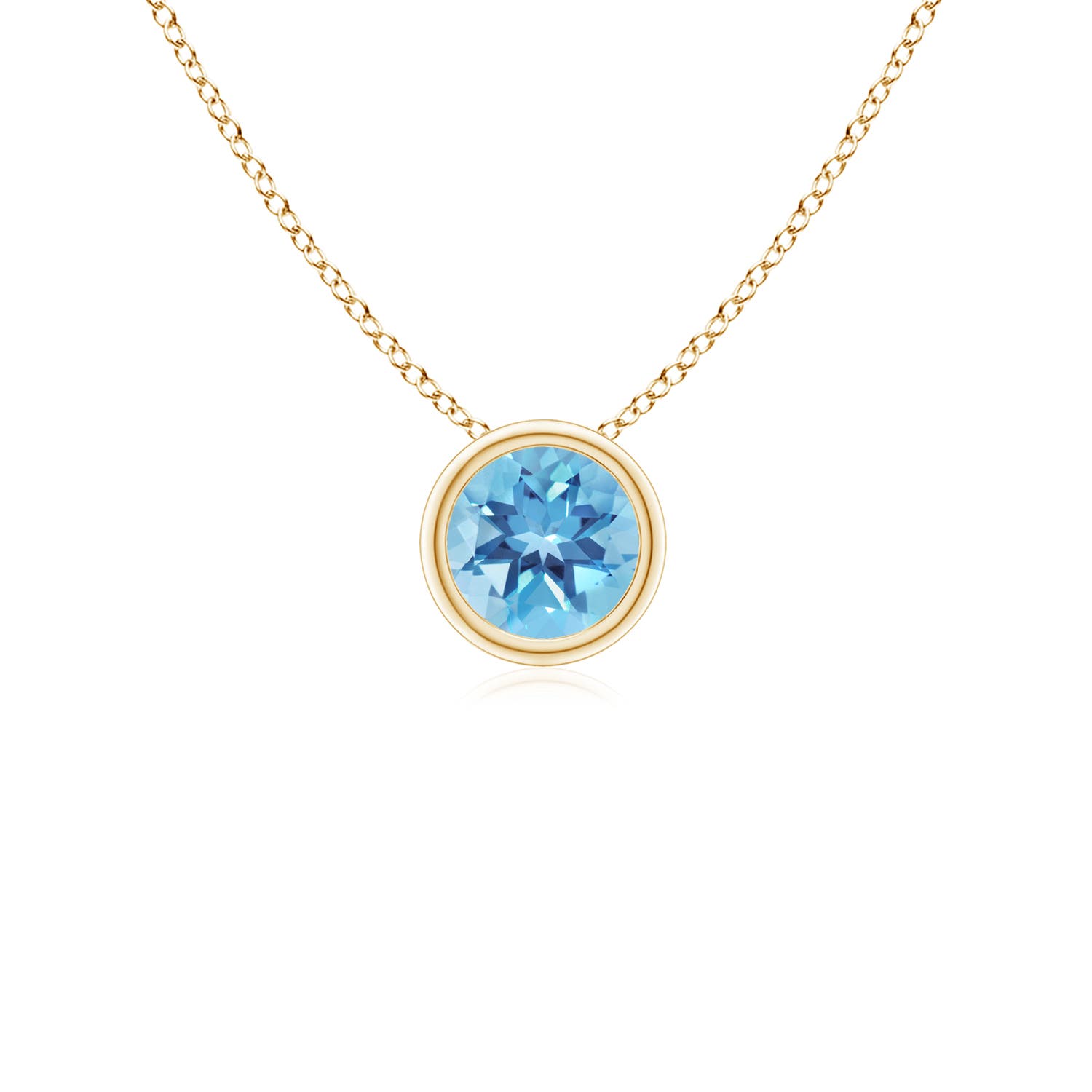 A - Swiss Blue Topaz / 0.32 CT / 14 KT Yellow Gold