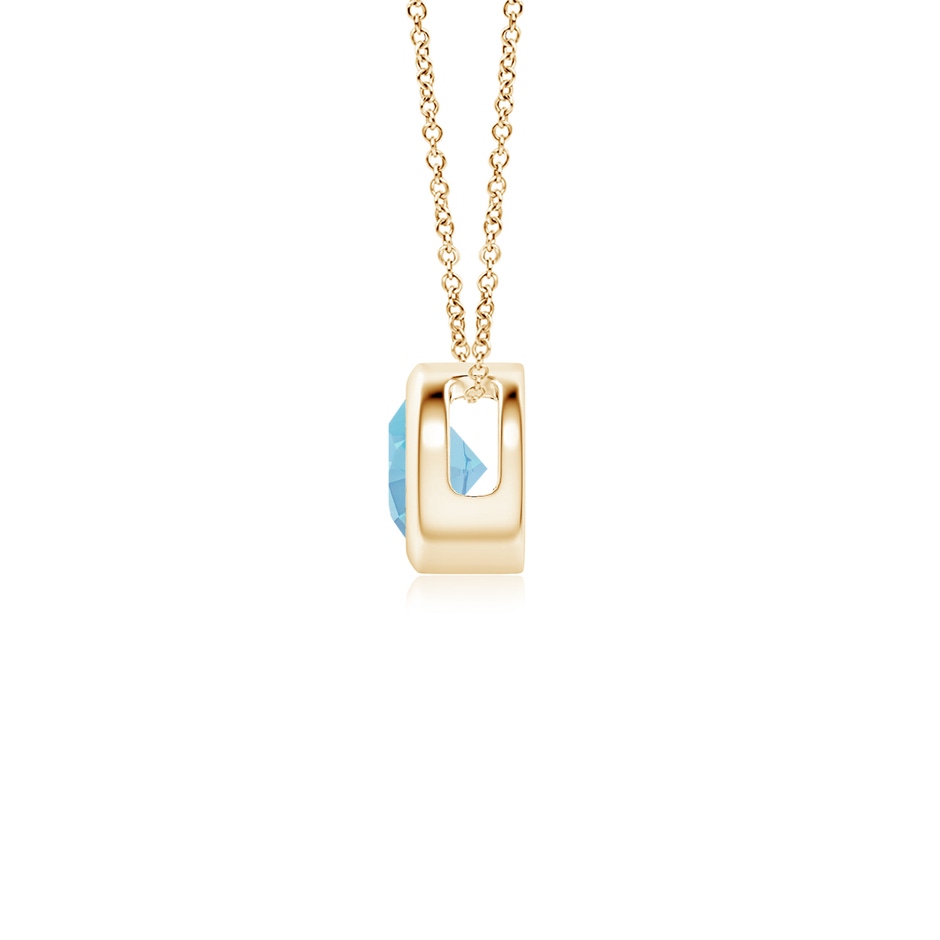 4mm A Bezel-Set Round Swiss Blue Topaz Solitaire Pendant in Yellow Gold side 199