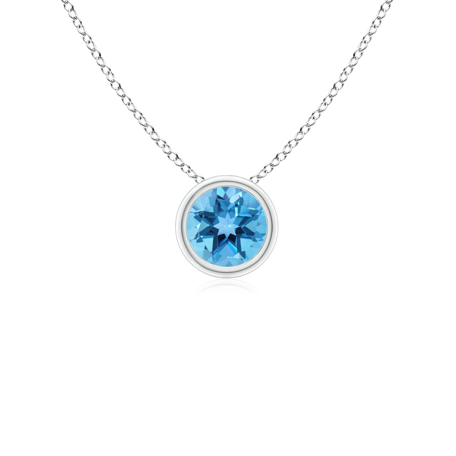 AA - Swiss Blue Topaz / 0.32 CT / 14 KT White Gold