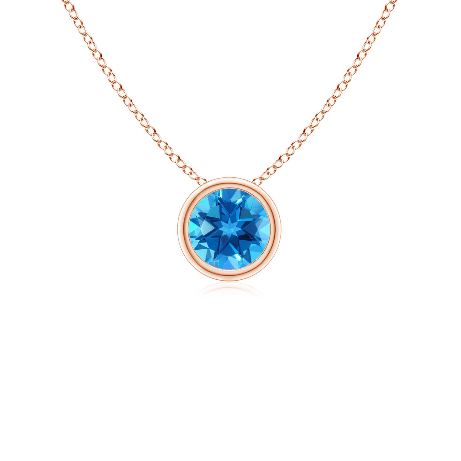 AAAA - Swiss Blue Topaz / 0.32 CT / 14 KT Rose Gold