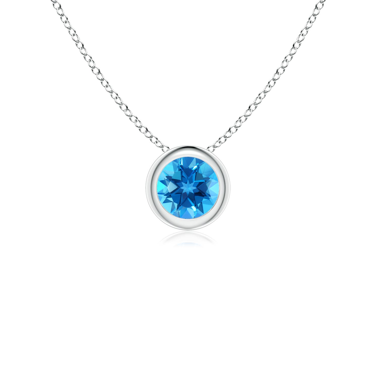 AAAA - Swiss Blue Topaz / 0.32 CT / 14 KT White Gold