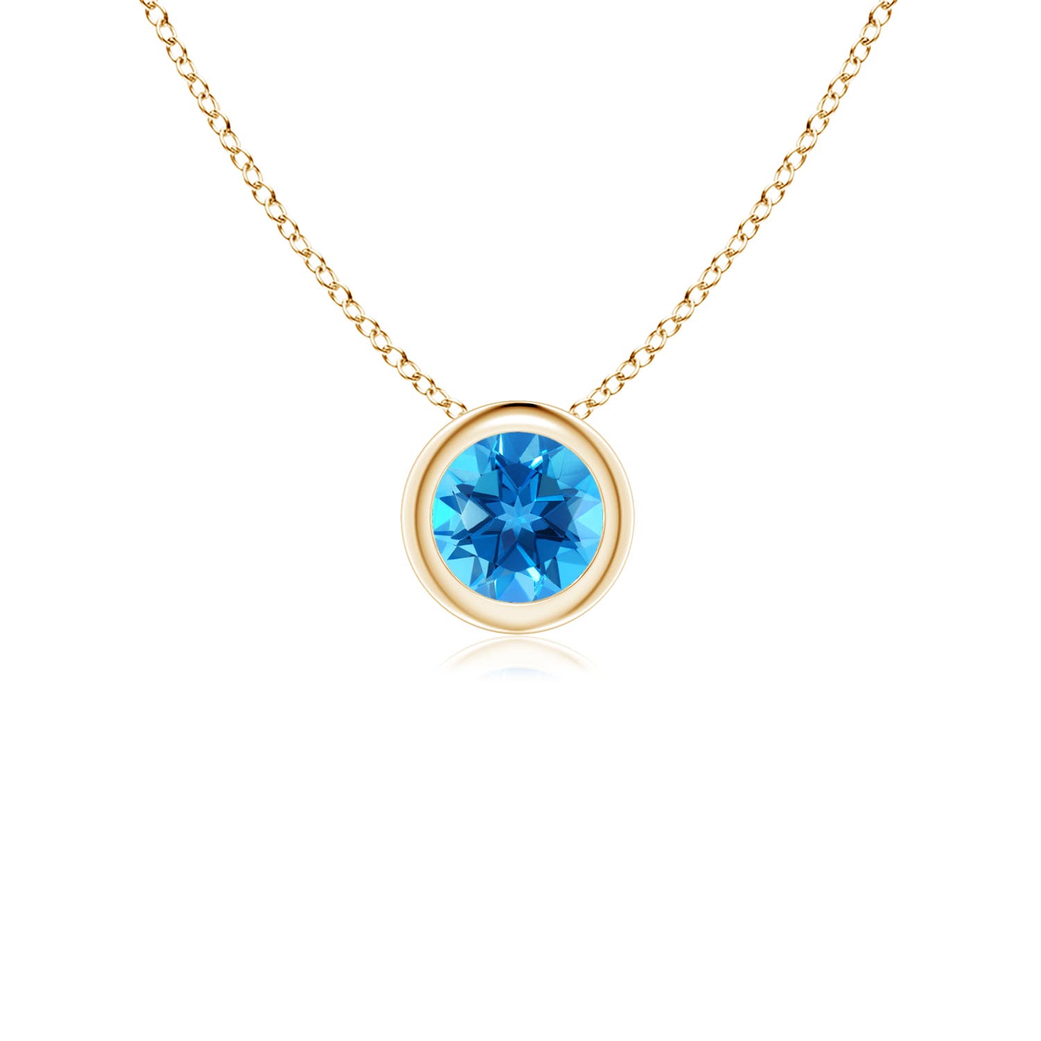 AAAA - Swiss Blue Topaz / 0.32 CT / 14 KT Yellow Gold