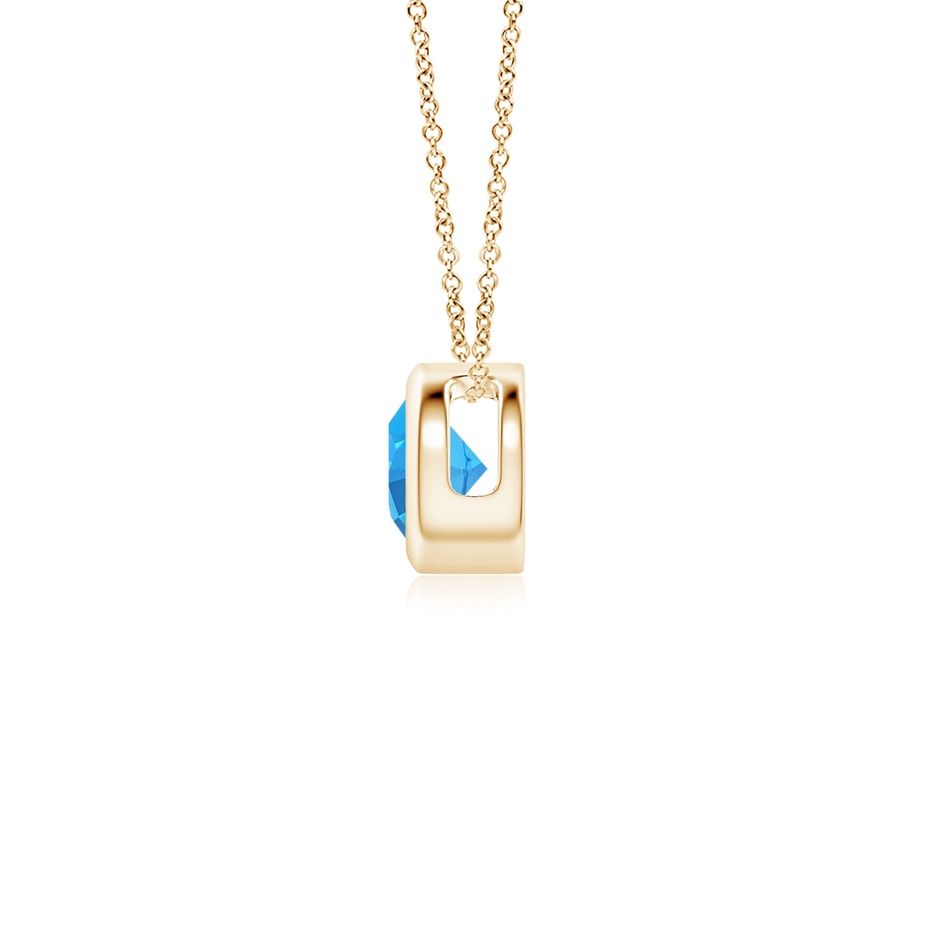 4mm AAAA Bezel-Set Round Swiss Blue Topaz Solitaire Pendant in Yellow Gold side 199