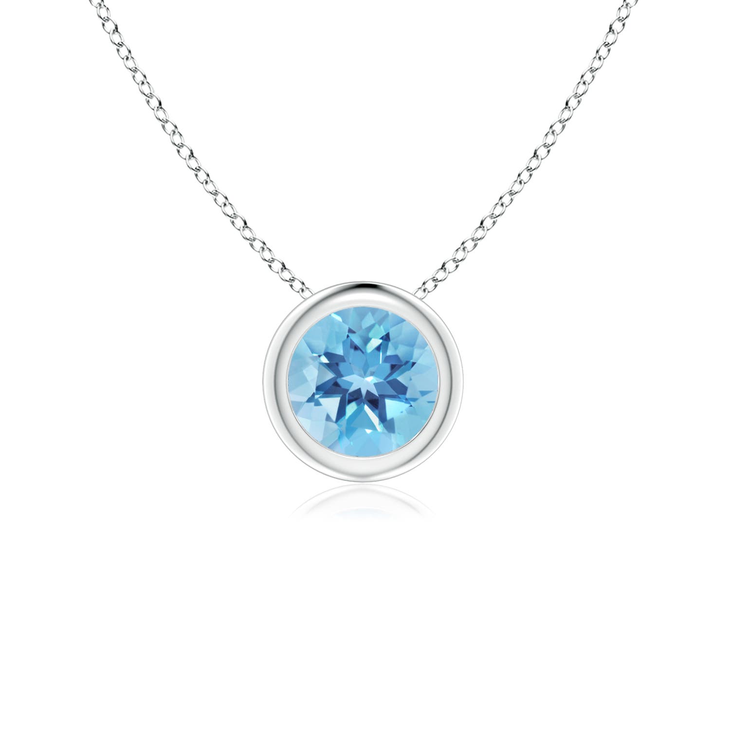 A - Swiss Blue Topaz / 0.6 CT / 14 KT White Gold