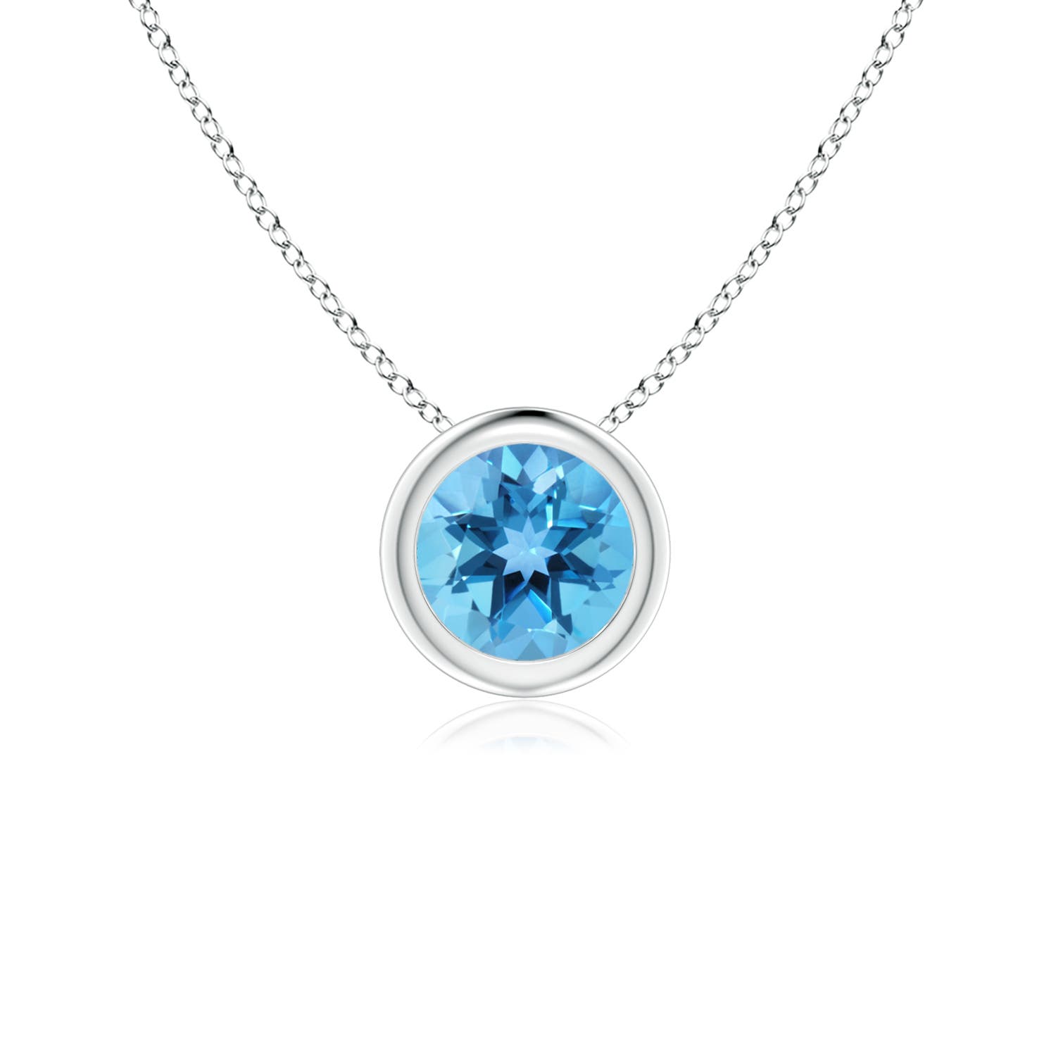 AA - Swiss Blue Topaz / 0.6 CT / 14 KT White Gold