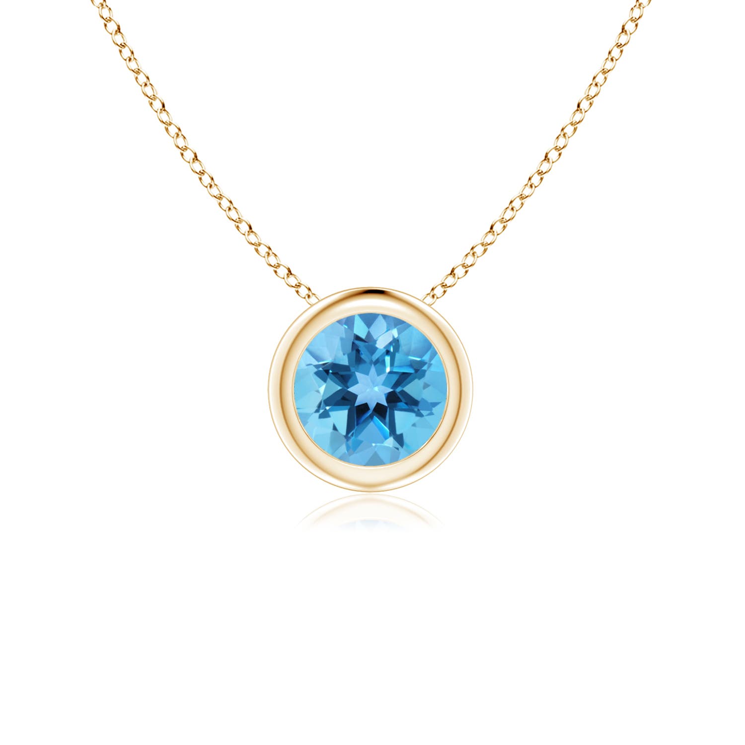 AA - Swiss Blue Topaz / 0.6 CT / 14 KT Yellow Gold