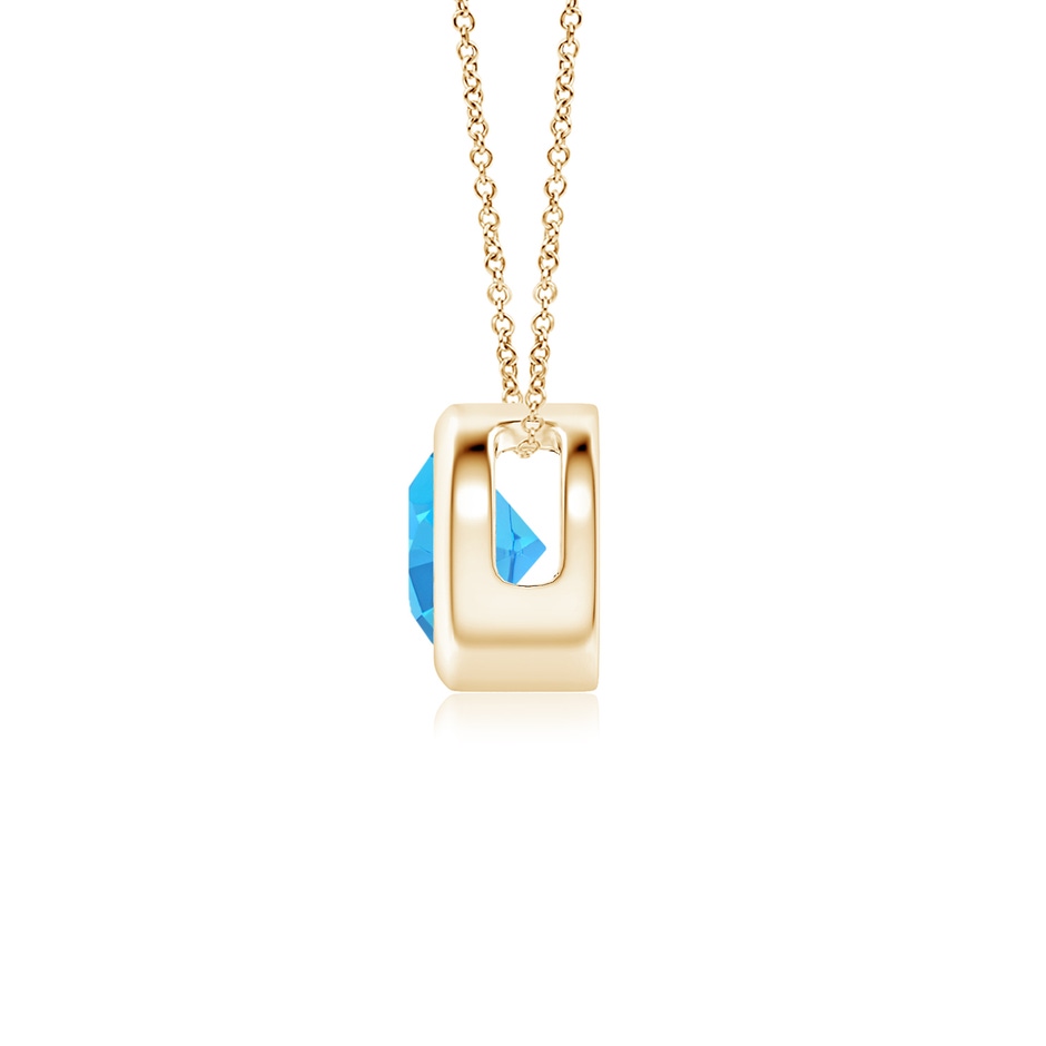 5mm AAA Bezel-Set Round Swiss Blue Topaz Solitaire Pendant in Yellow Gold side 199
