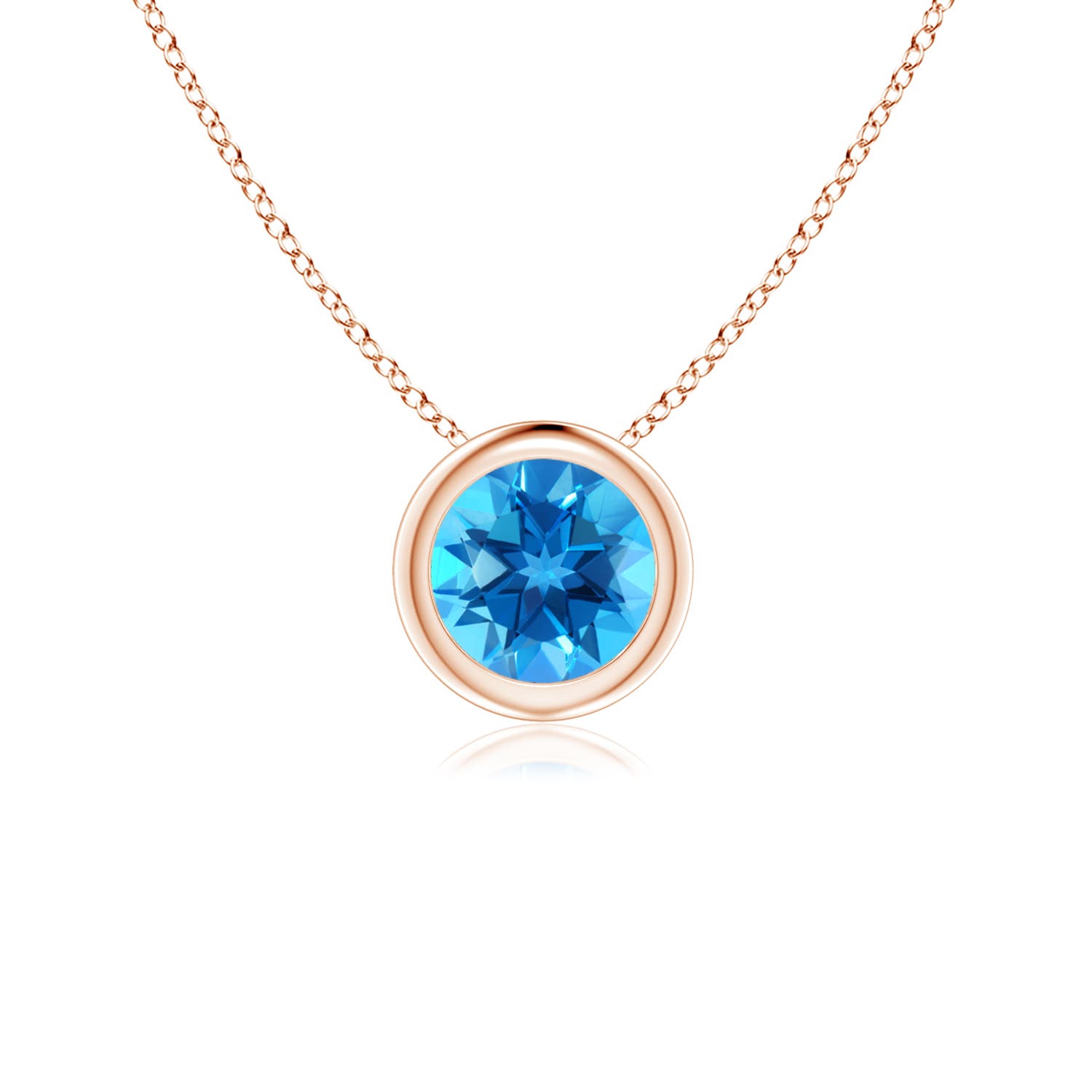 AAAA - Swiss Blue Topaz / 0.6 CT / 14 KT Rose Gold