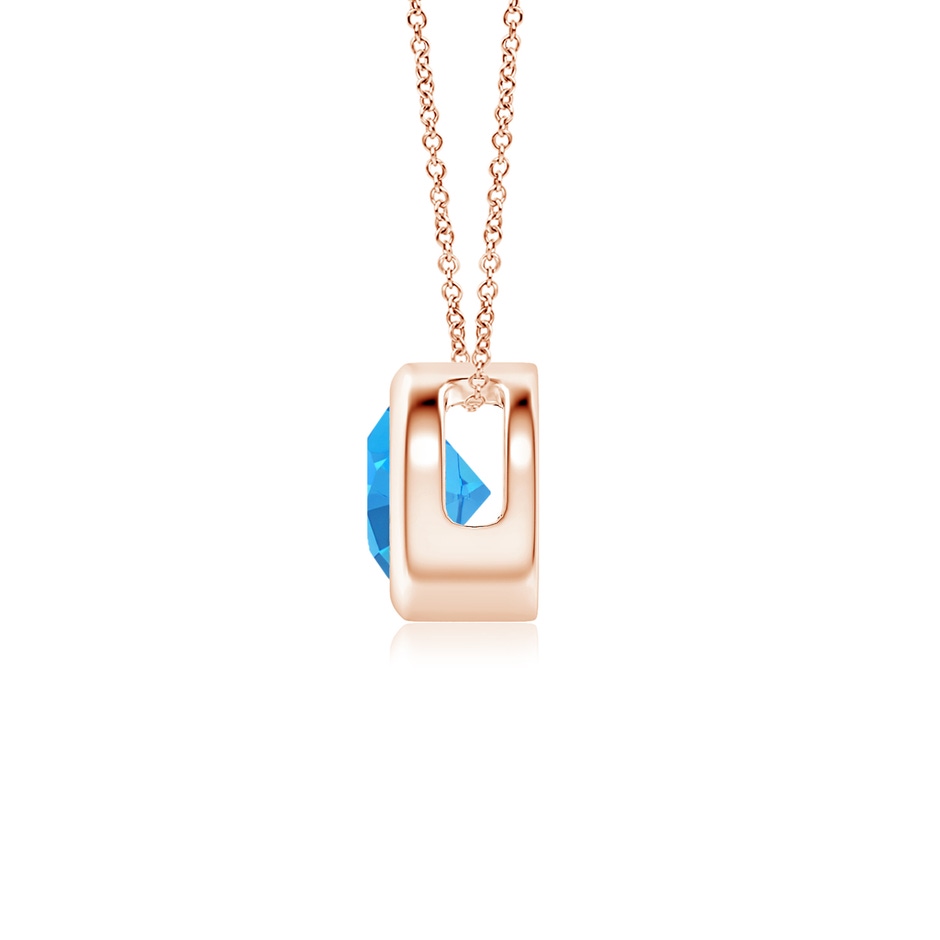 5mm AAAA Bezel-Set Round Swiss Blue Topaz Solitaire Pendant in Rose Gold side 199