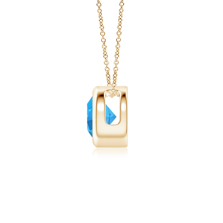 5mm AAAA Bezel-Set Round Swiss Blue Topaz Solitaire Pendant in Yellow Gold side 199