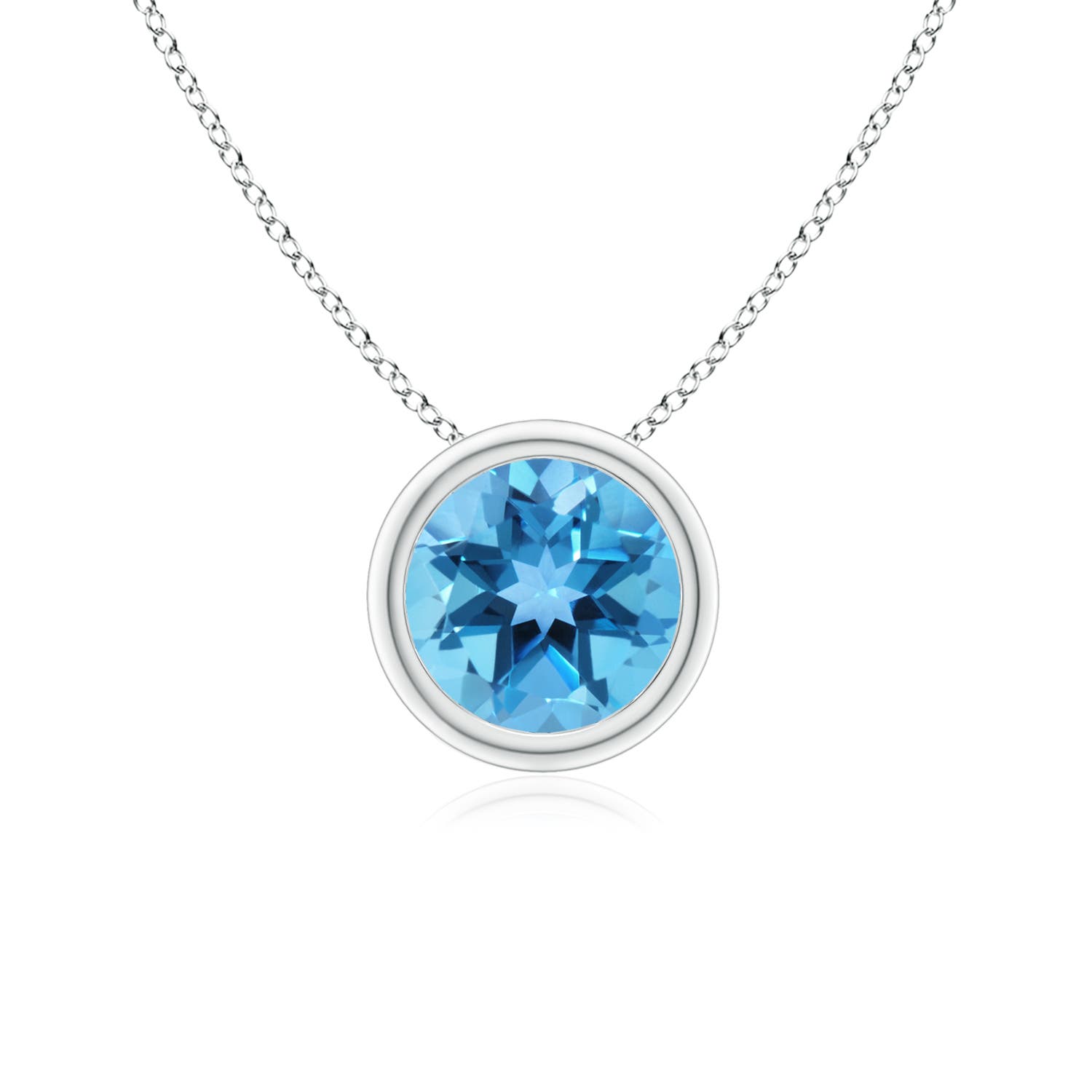 AA - Swiss Blue Topaz / 0.95 CT / 14 KT White Gold