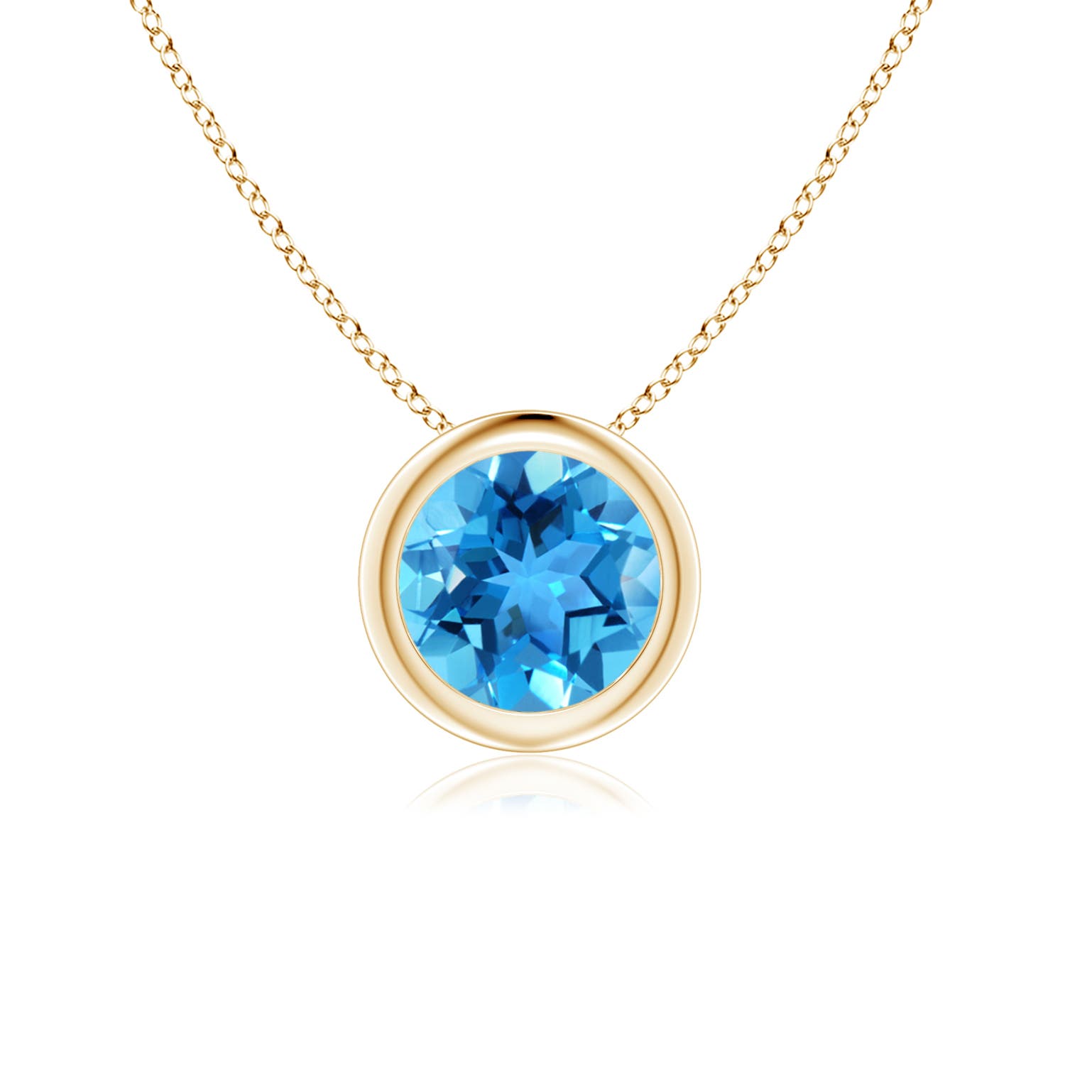 AAA - Swiss Blue Topaz / 0.95 CT / 14 KT Yellow Gold