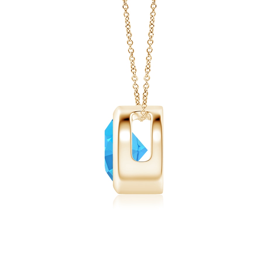 6mm AAA Bezel-Set Round Swiss Blue Topaz Solitaire Pendant in Yellow Gold side 199