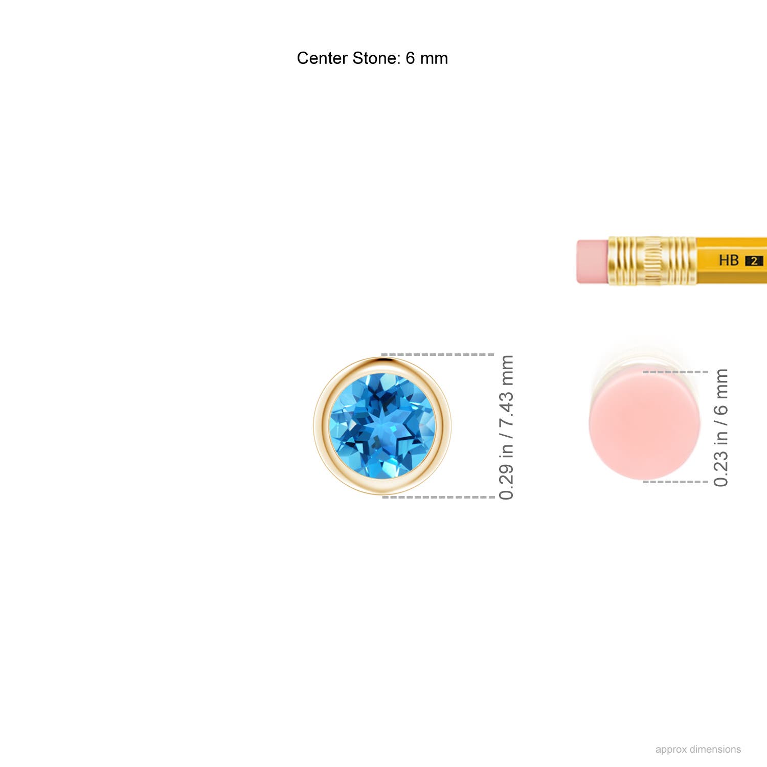 AAA - Swiss Blue Topaz / 0.95 CT / 14 KT Yellow Gold