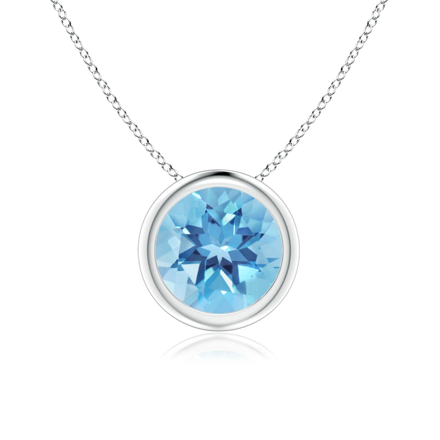 A - Swiss Blue Topaz / 1.55 CT / 14 KT White Gold