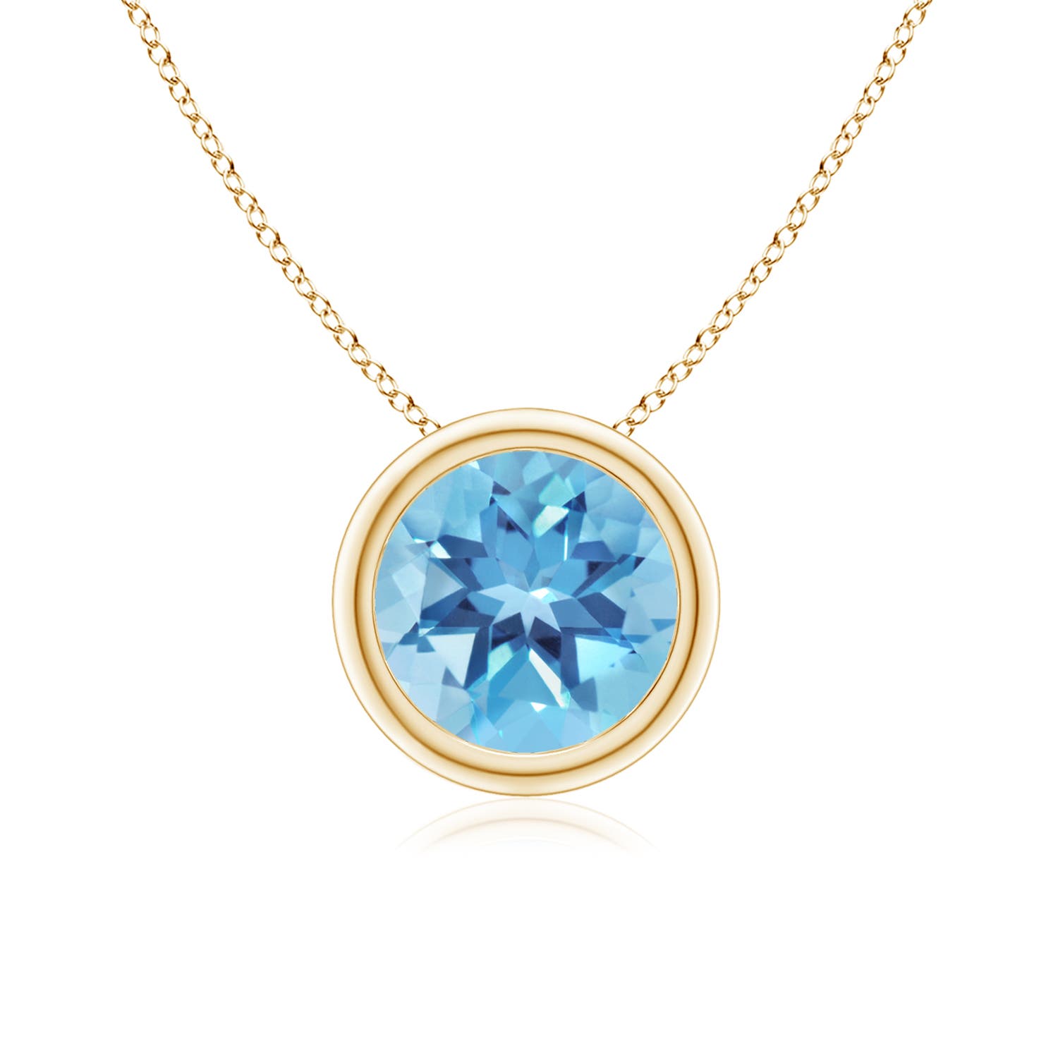 A - Swiss Blue Topaz / 1.55 CT / 14 KT Yellow Gold