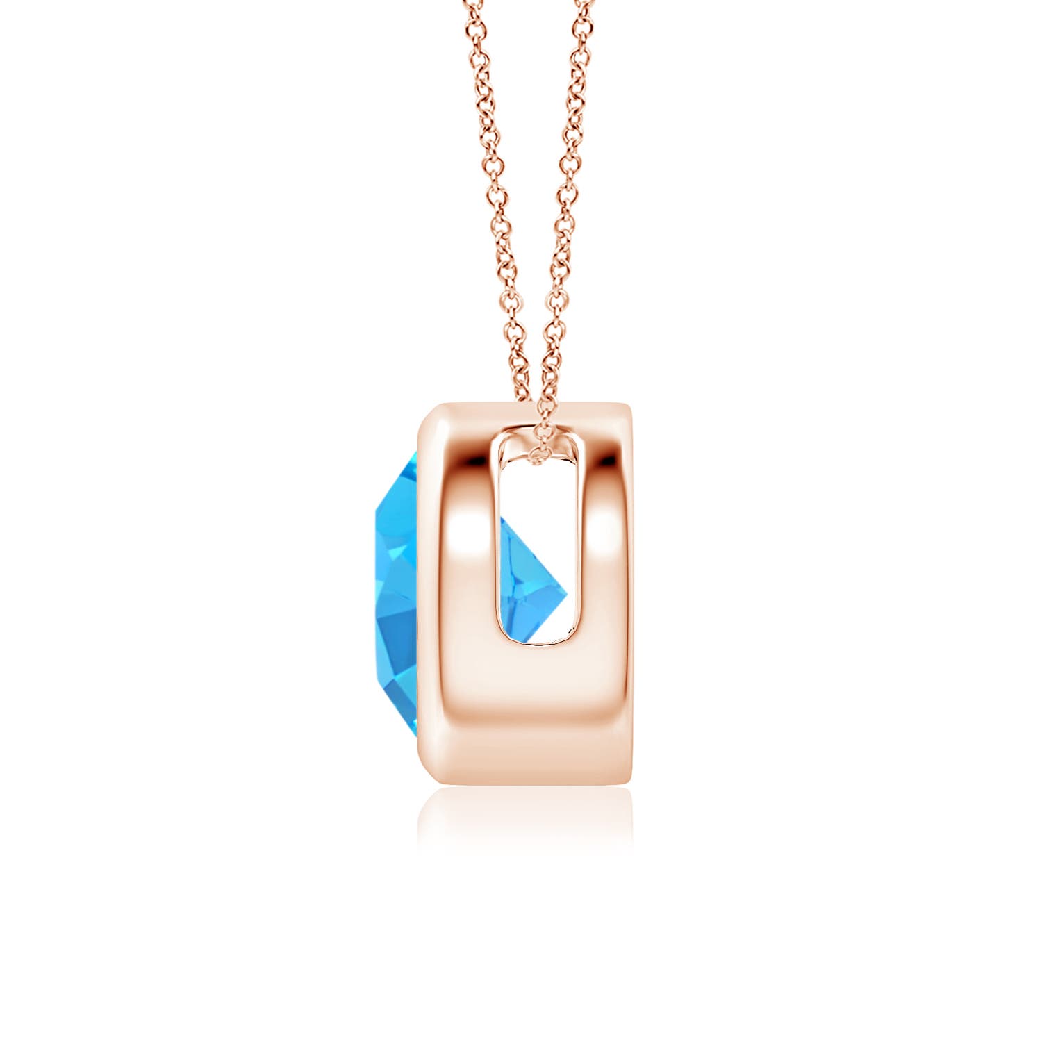 AAA - Swiss Blue Topaz / 1.55 CT / 14 KT Rose Gold