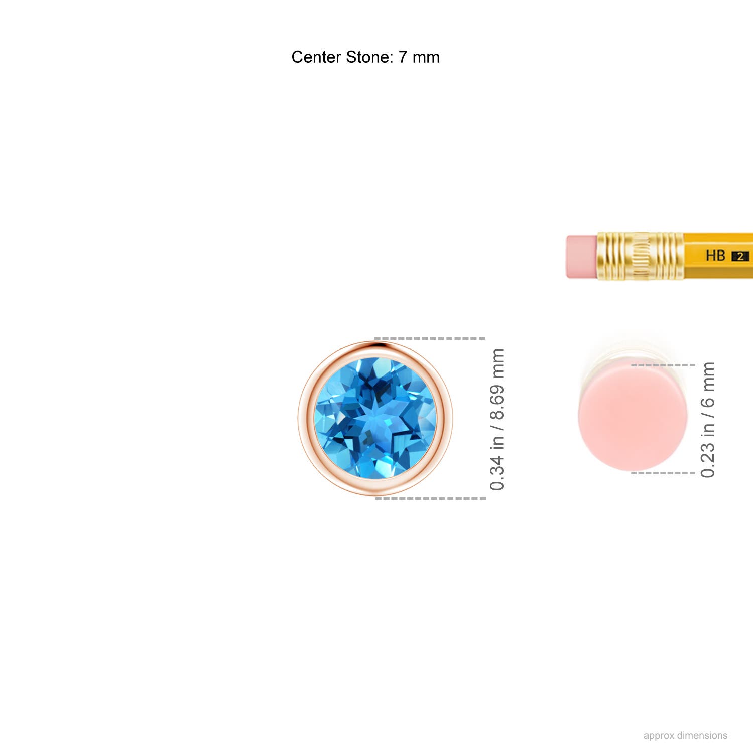 AAA - Swiss Blue Topaz / 1.55 CT / 14 KT Rose Gold