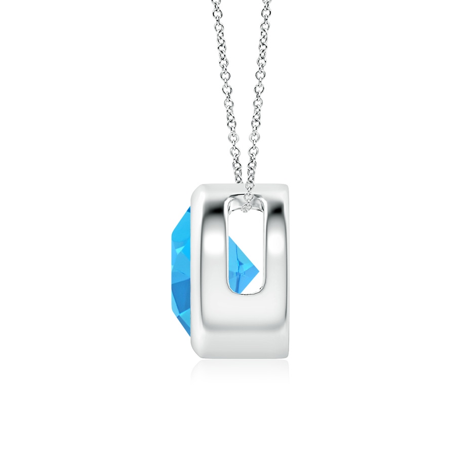 7mm AAA Bezel-Set Round Swiss Blue Topaz Solitaire Pendant in White Gold side 199