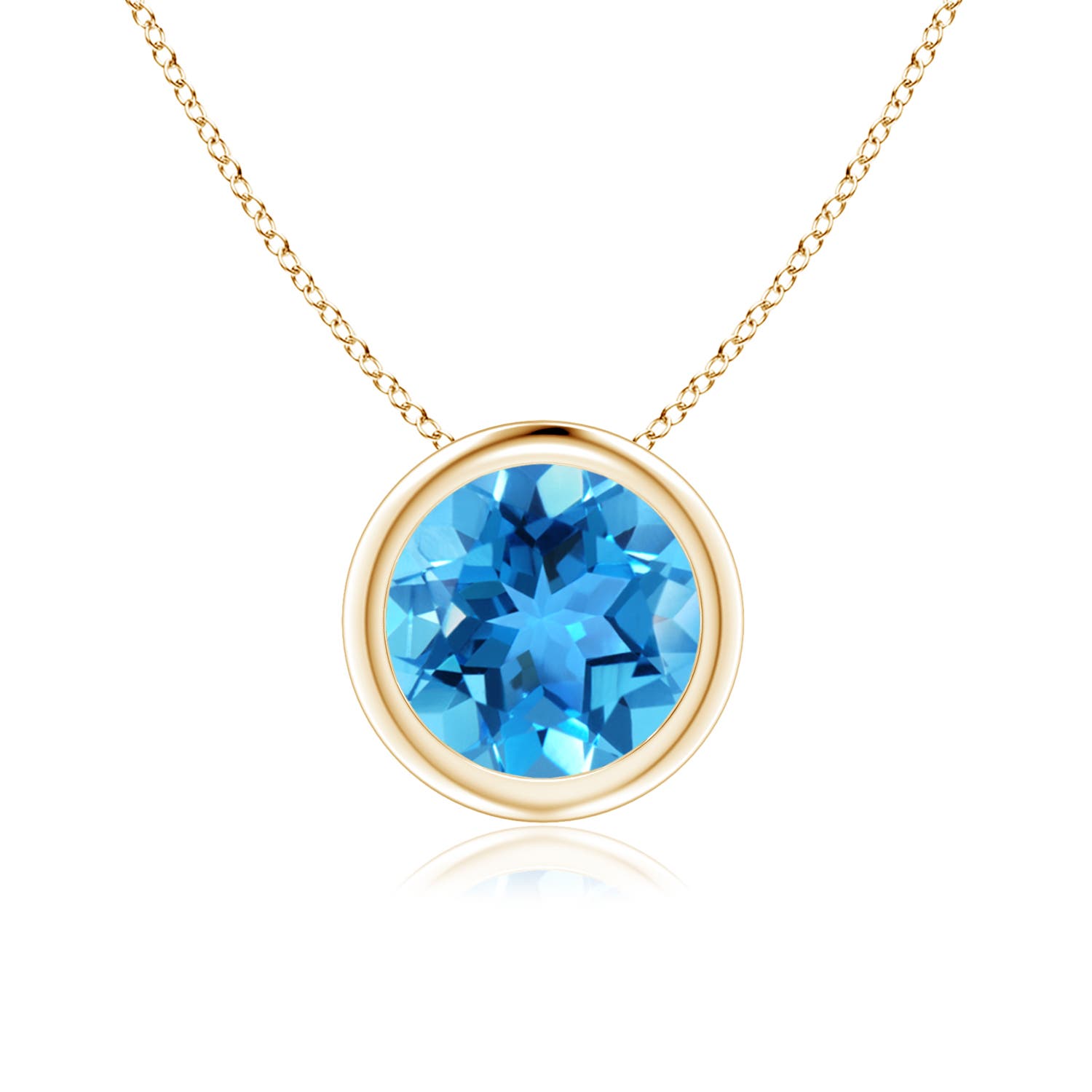 AAA - Swiss Blue Topaz / 1.55 CT / 14 KT Yellow Gold